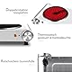 CUSIMAX Infrarot kochplatte 2er elektrisch herdplatte aus Glaskeramik Tragbares doppel kochfelder 1200W+1200W mit Temperaturregelung für Outdoor/Indoor Use, für alle Topfarten, Silber Edelstahl