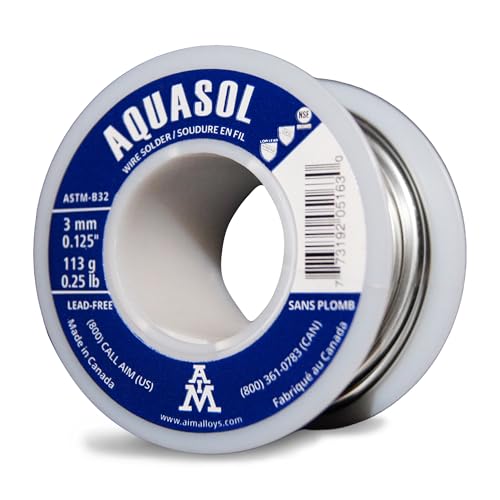AIM Lead-Free Plumbing Solder Silver Bearing 0.125inch dia 1/4 Lb Spool