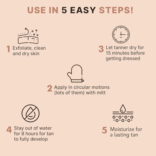 Beauty by Earth Self Tanner Mousse - Medium to Dark Fake Tan Sunless Tanner, Self Tanners Best Sellers, Natural Looking Self Tan, Self Tanning Mousse, Tanning Foam for Use as Body or Face Tanner