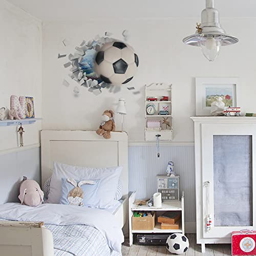 YunBey Football Wall Stickers 3D Soccer Wallpaper for Bedrooms for Boys Removable Football Sport Wall Art Decal for Playroom Living Room Kids Room Accessories - Image 4