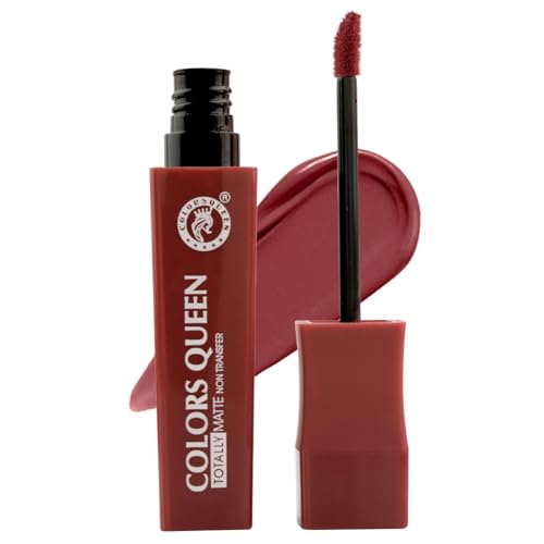 Image of Colors Queen Totally Matte Liquid Lipstick | Intense Color Payoff, Lightweight & Comfortable, One Swipe Application | Long Lasting, Non Transfer Liquid Lipstick for Women (15 - Wild Berry, 7.5g)