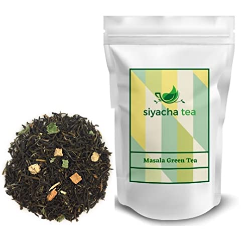 Image of Siyacha Tea Masala Green Tea, 250 G, Organic Chai Patti with Cardamom, Ginger, Mint, Cinnamon Blend, For Digestion, Cough & Cold, Weight Loss, Summer Spicy Beverage, Makes 125 Cups (approx)