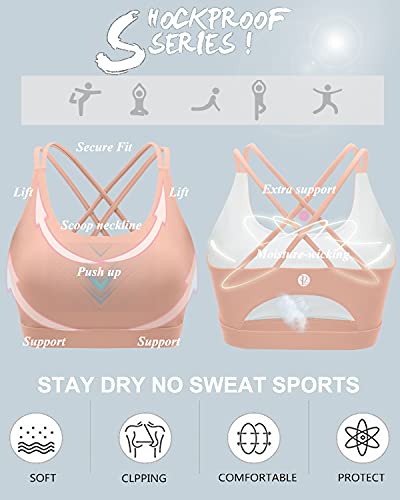 Image of RUNNING GIRL Sports Bras for Women,Padded Sports Bra Tank Top Sexy Crisscross Back High Impact Longline Workout Yoga Bra