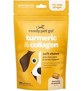 Ready Pet Go! Turmeric & Collagen Supplement for Dogs | Dog Hip and Joint Supplement | Turmeric C...