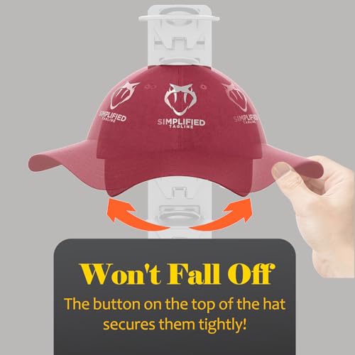 HeQe Hat Organizer for Baseball Caps 2 Pack, Adhesive Hat Rack for Wall, Baseball Cap Organizer (White) by HeQe - Image 5