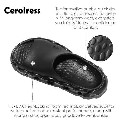 Unisex EVA Outdoor Sandals for Men 2025 Fashion Outfit with 5cm Height Boost & Arch Support & Post-Workout Recovery - Waterproof Quick-Dry Lightweight Mules & Clogs, Non-Slip Durable Slides3