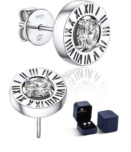 MomentWish Moissanite Earrings, 1 Carat Lab Created Moissanite 925 Sterling Silver Solitaire Earrings Anniversary Mother's Day Gift for Mom Wife Girlfriend-5mm