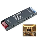 Transformateur 220V 24V LED Driver Ultra Mince Transfo, Ultra Mince, Alimentation à Tension Constante Non Dimmable, Convertisseur Courant Continu pour Bandes LED Éclairage Intérieur Extérieur
