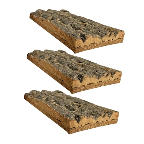 Toddmomy 3pcs Reptile Cork Bark Background Terrarium Decor for Fish Tank Reptile Tank Background Easy Install Safe Material