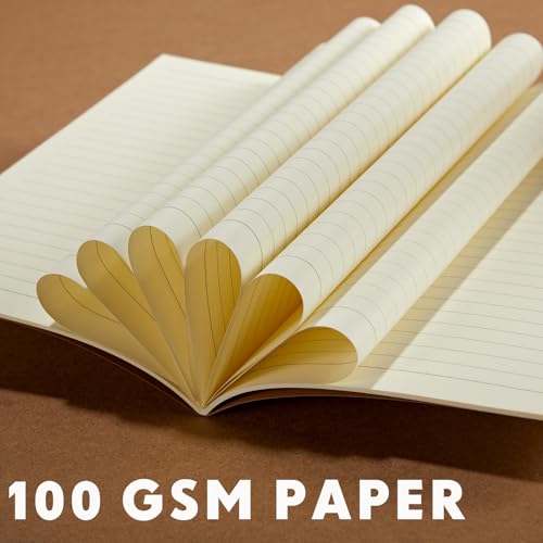 Image of Mimorou 100 Pcs A5 Journals Notebooks Bulk,Dark Brown,Lined
