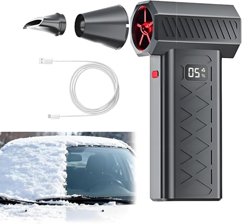 Mini Turbo Snow Blower, 130,000 RPM Mini LED Turbo Snow Blower for Car with Dual Mode Design, Portable Snow Whiz Turbo Blower Ideal for Vehicle Snow Removal and Home Cleaning