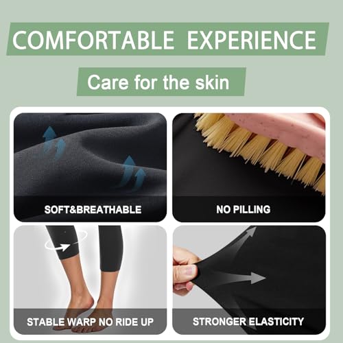 NEW YOUNG 3 Pack Capri Leggings for Women with Pockets-High Waisted Tummy Control Workout Gym Yoga Pants2