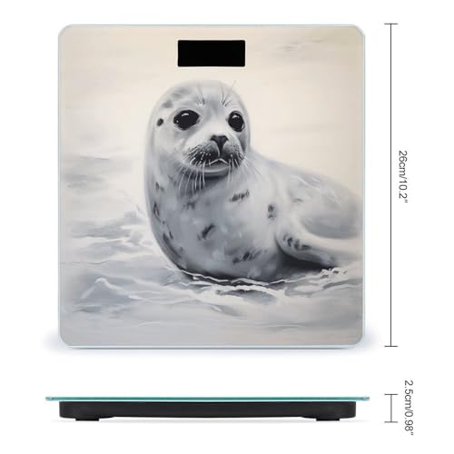Báscula digital de baño con pantalla LCD y plataforma de vidrio templado miniatura 2