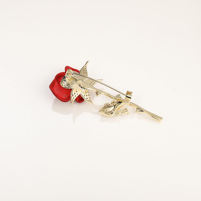 Image of Red Rose Flower Brooches and Pins for Women Costume Jewelry Brooch Pins Broches Jewelry for Women Elegant Lady Pin