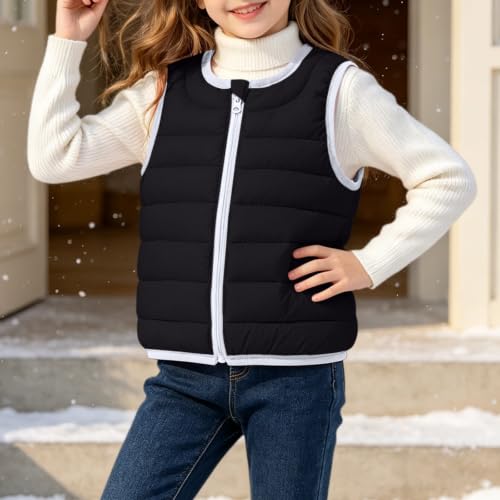 Girls Puffer Vest Lightweight Sleeveless Collar Zip Packable Winter Jacket - image 7