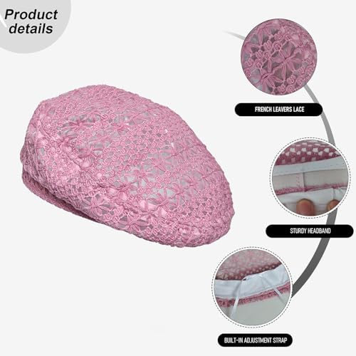 Boina de encaje para mujer estilo francés 56-58 cm miniatura 5