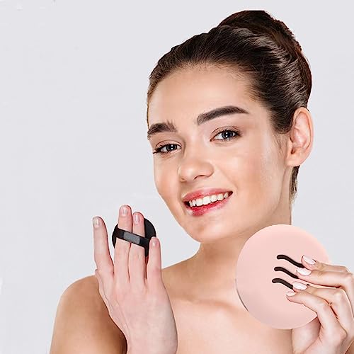 Silicone Makeup Puff Holder Premium Portable Powder Puff CaseTravel Case Silicone Washable Reusable Double Sided Vented Beauty Blenders Blender Holders for Travel(Pink) - Image 2