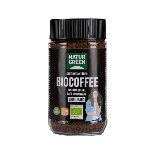 NaturGreen - Biocoffee Instant Bio, Pack 6 x 100 g, Café Soluble Ecológico Instantáneo, Vegano, Sostenible de Cultivo Bio, Agricultura Ecológica