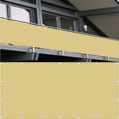 Voile d'ombrage rectangulaire 2x3.8m imperméable sable pour terrasse