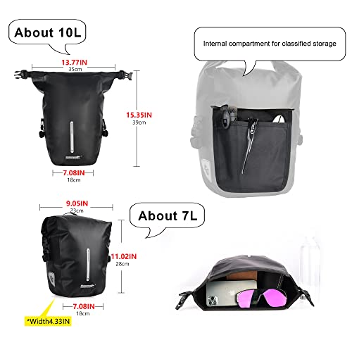 Rhinowalk Fahrrad Gepäckträgertasche Wasserdicht 7L Fahrradtasche für Gepäckträger Fahrrad...