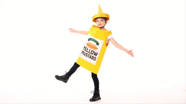 Disfraz Amarillo Mostaza para Niños Talla Única miniatura 7