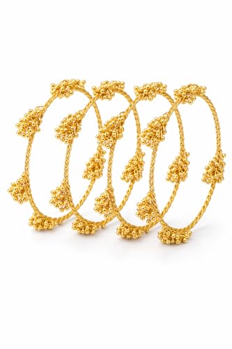 Image of Swara Creations Traditional Kashmiri Ghungroo Latkan Bangles Set for Women and Girls|Set of 4 Bangles
