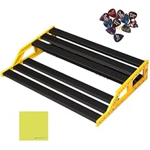 NUX Bumblebee Large Pedalboard NPB-L Bundle with 12x Fender Guitar Picks and Liquid Audio Instrument Polishing Cloth