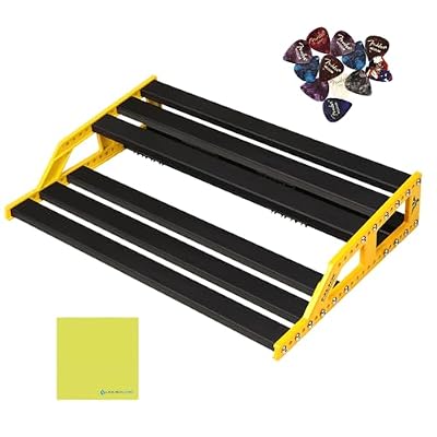 NUX Bumblebee Large Pedalboard (NPB-L) Bundle with 12x Fender Guitar Picks and Liquid Audio Instrument Polishing Cloth