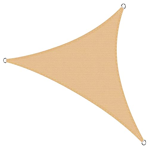 HAIKUS Voile d'ombrage Triangulaire 5x5x5m, Toile Ombrage HDPE Respirant (185g/㎡), Filet dombrage Triangle 5m Résistant 98% Protection Rayons UV pour Patio Jardin Terrasse Extérieur, Sable 5x5x5 Cover