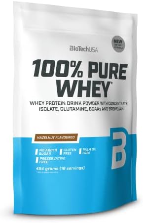 BioTechUSA 100% Pure Whey, Kompleks białka serwatkowego z enzymem bromelainy, aminokwasami, bez dodatku cukru, bez oleju palmowego, 2.27 kg, Czekolada