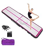 HIJOFUN Air Floor Mat 4M Tapis de Gymnastique Gonflable avec Pompe Pratique et 15cm d'épa...