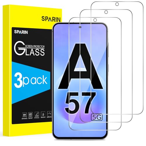 SPARIN 3 Stück für Samsung Galaxy A57 5G Panzer Schutz Glas, HD-Klar, Kratzfest Schutzfolie, 6,6 Zoll, 9H Festigkeit Ultrawiderstandsfähig