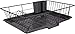 JOEY'Z Extra Large Black 3 Piece Dish Rack Sink Set with Removable Drainboard & Utensil Holder - Heavy Duty Coated Wire - 19" x 12" x 5"