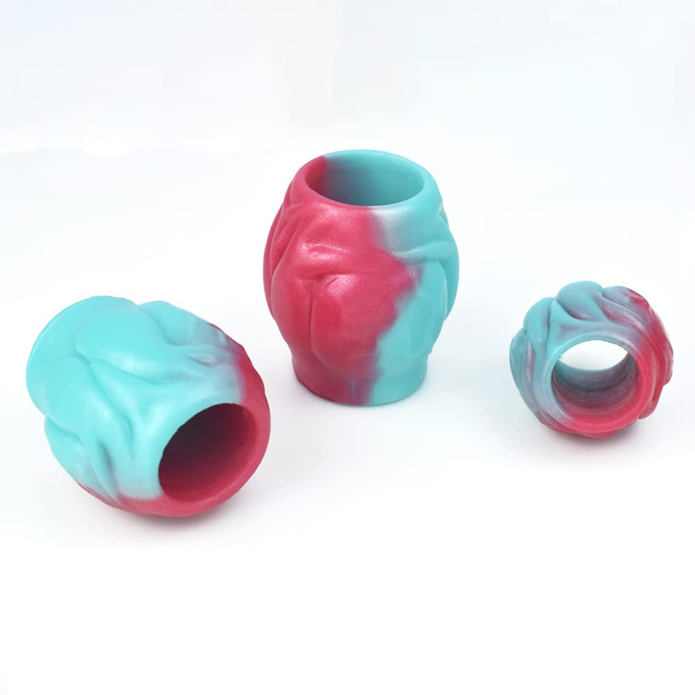 Kuaecr Dog Knot Hohler Dildo Ring Penisvergrößerung Penisring Hodenring Penis Sleeve Penishülle Dehnbar Anal Vaginal Stimulieren Sex Toys Silikon Großer Knoten für Dildo Sexspielzeug Männer (3PCS)