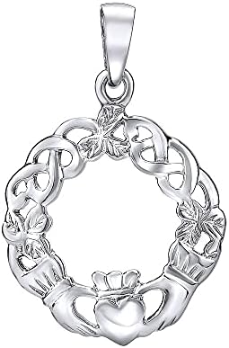 925 Sterling Silver Pendant Celtic Motif Claddagh