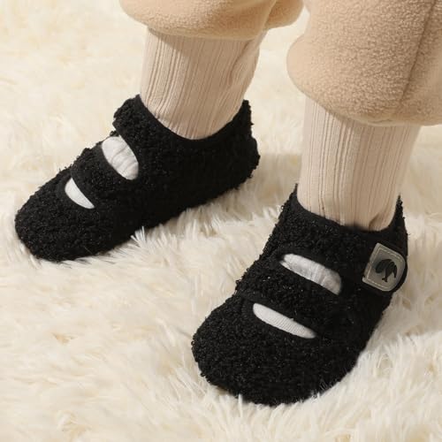 FEETCITY Toddler House Slippers - Boys & Girls Winter Kids Indoor Home Shoes - Warm Socks3