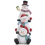 Hodao Christmas Snowman Decorations Gift Winter Cute Stack Snowman Figurines Decor Indoor Home Decorations