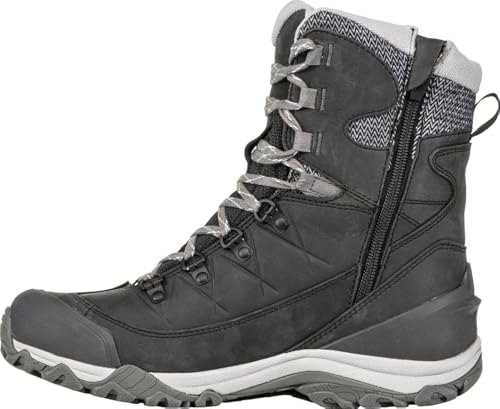 Oboz Women's Ousel Mid Insulated B-Dry Waterproof Hiking Boot, Black Sea, 8