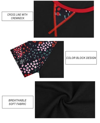 Image of CARCOS Plus Size Tops for Women Short Sleeve Shirt Summer Star /Leopard /Tie Dye /Flower Crewneck Pullover Tunic XL-5XL