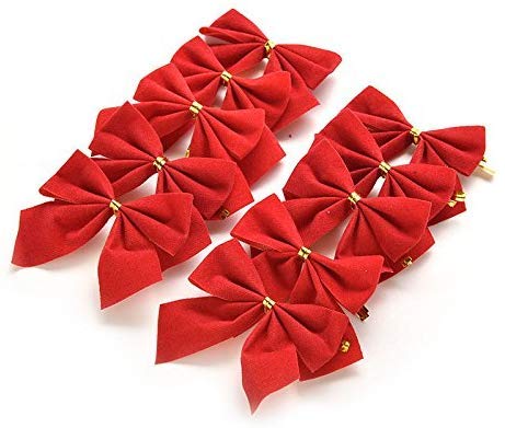 24 Nœuds De Noël En Velours Rouge - Ornements Pour Sapin, Décorations Fêtes, Mariage, DIY - 6
