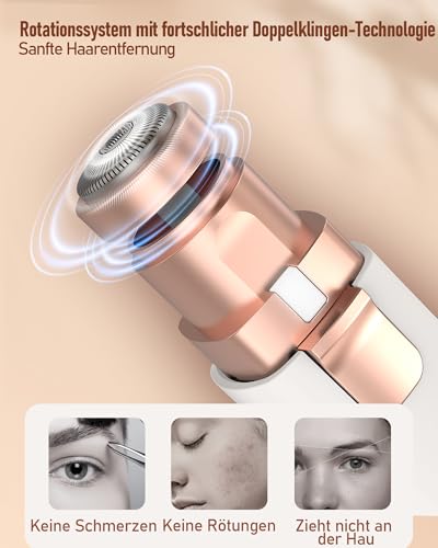 Augenbrauenrasierer & Gesichtshaarentferner für frauen: iFanzeTech Rasierer Damen, 2-in-1 Augenbrauen Trimmer und Gesichtsrasierer, Gesicht-Epilierer Damen für Augenbrauen Oberlippe Kinn Wangen 3