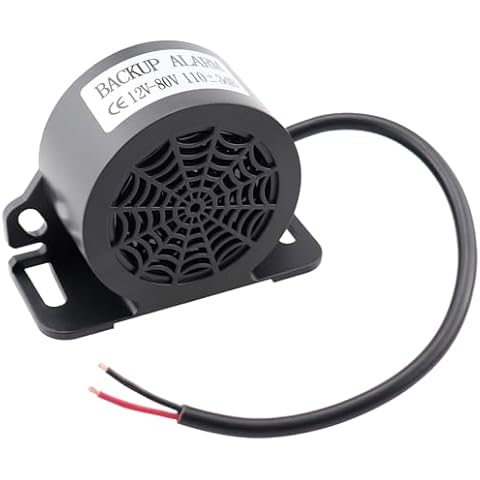 MIRKOO Backup Alarm 110dB 12V-80V DC Waterproof Industrial Heavy-Duty Backup Reverse Warning Alarm with Super Loud Beeper Tone for Truck Van Freight Car Lorry Heavy Vehicles(Equipped with Wire) Cover
