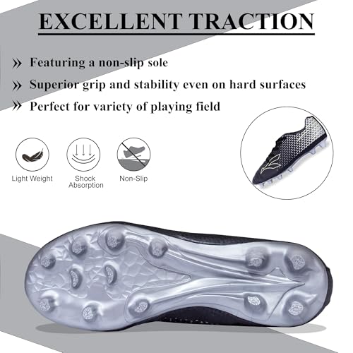 Image of KONEX Storm Studded Football Shoes for Boys | Waterproof Inner Lining with Lightweight Sole & Snug Fit Technology
