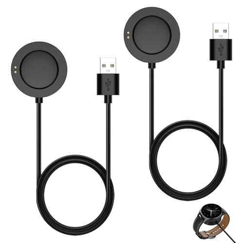 2 Piezas Cable Cargador Compatible con Xiaomi Watch S3 S4/H1/2 Pro/Watch S2, 100cm Cable de Carga USB portátil Dock Cord de Repuesto USB Magnético Xiaomi Reloj Inteligente Accesorios, Negro.