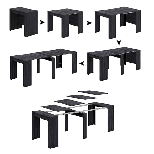 Dmora - Konsolentisch Compton, Ausziehbarer Esstisch, Tisch mit...