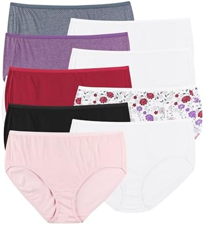 Hanes Women's Signature Cotton Breathe Briefs Underwear Pack, 6-Pack (Colors May Vary)