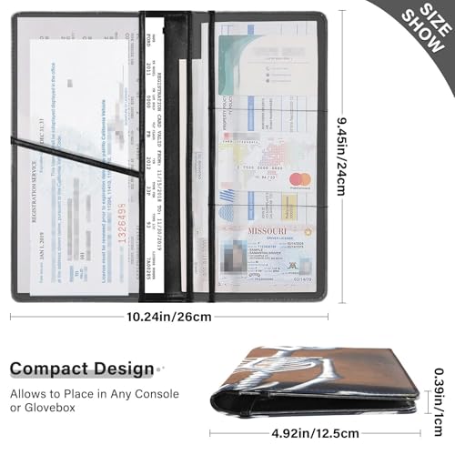 Organizador de documentos para carro cuero miniatura 3