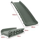 Auto Hunderampe Einstieghilfe Anti Rutsch klappbar Olivgrün 155x40cm bis 90Kg
