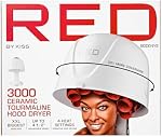 Sèche-cheveux Professionnel à Capuche Red by Kiss 3000 en Céramique Tourmaline, 4 Réglages de Chaleur, Sèche-cheveux pour Maison et Salon, Hauteur Réglable, Grand Capuchon Pratique pour une Couverture Supplémentaire (1875 Watts)
