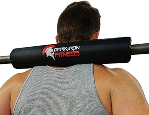 Dark Iron Fitness Barbell Pad - Logo Print - Extra Thick Padding for Weight Training, Squatting, Hip Thrusts Exercise Bar Protection & Support